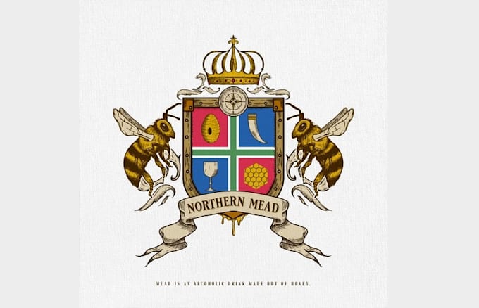 design northern mead would bee happy logo