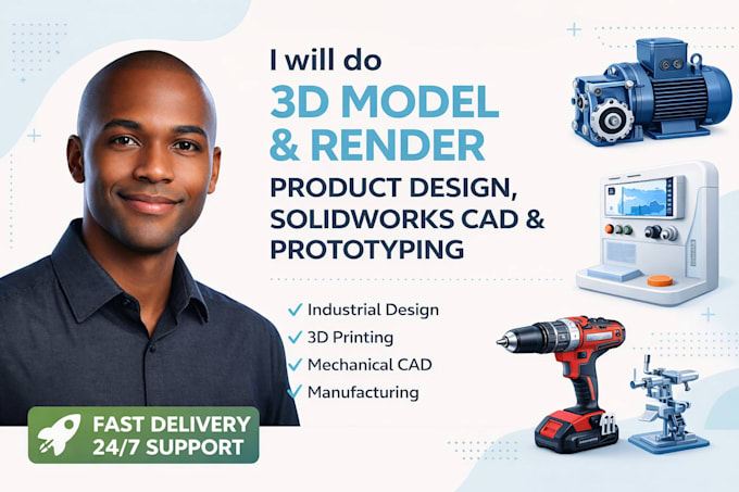design 3d product models, cad drawings, stl conversion and rendering