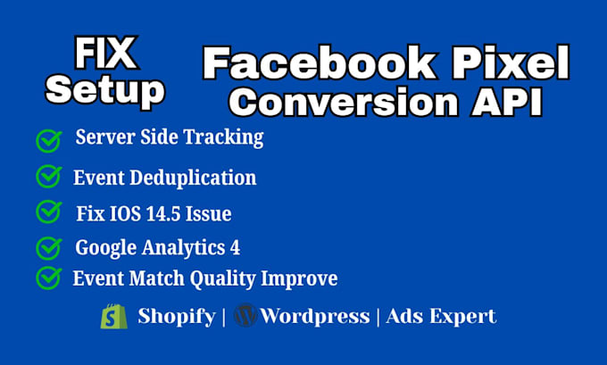 setup meta  facebook pixel shopify, conversion API, fix pixel
