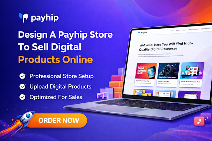 Design a payhip website or payhip store to sell digital products online ...