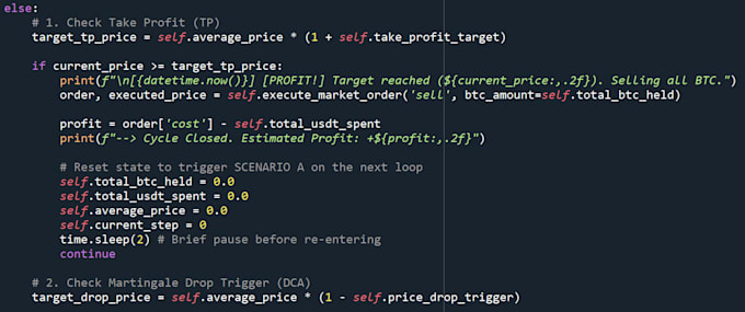develop a professional binance trading bot with python
