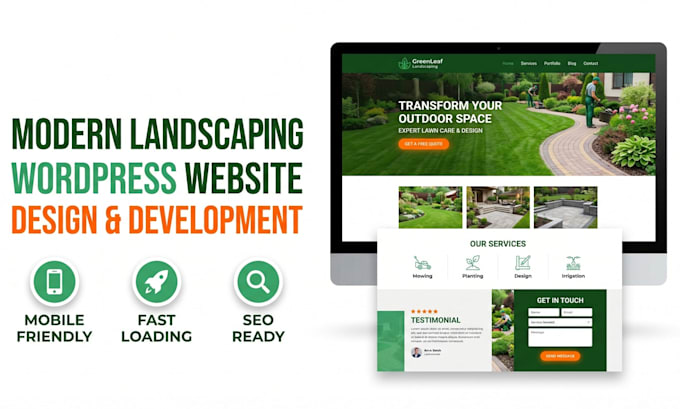design a professional landscaping and lawn care website