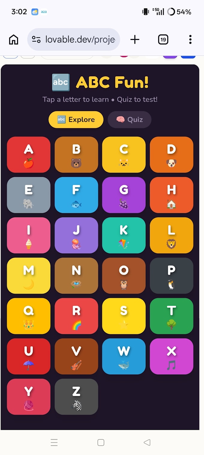 provide a high quality kids learning web app with source code
