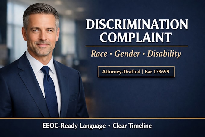 draft your ada or title vii discrimination complaint race gender disability