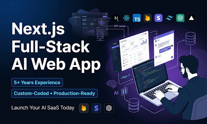 Do nextjs full stack ai web app development with supabase firebase by ...