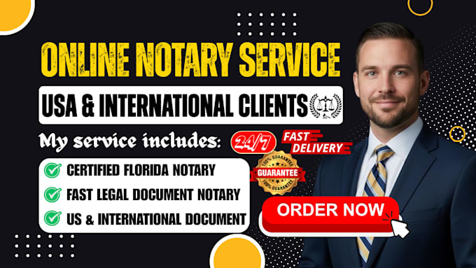 notarize documents remote USA and international florida notary public