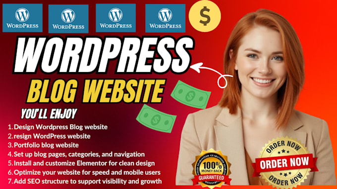 build wordpress blog website design or redesign wordpress website development