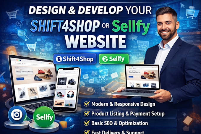 design and develop your shift4shop or sellfy website