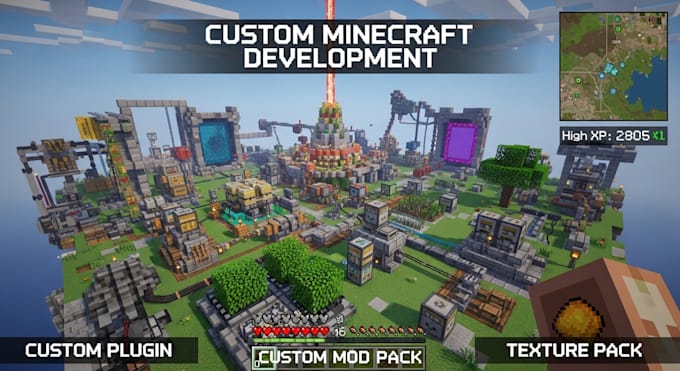 do custom minecraft plugins with data pack mod pack and texture pack for you