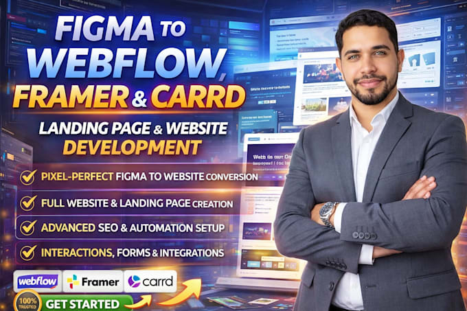 Build fix figma to webflow framer carrd landing page website design ...