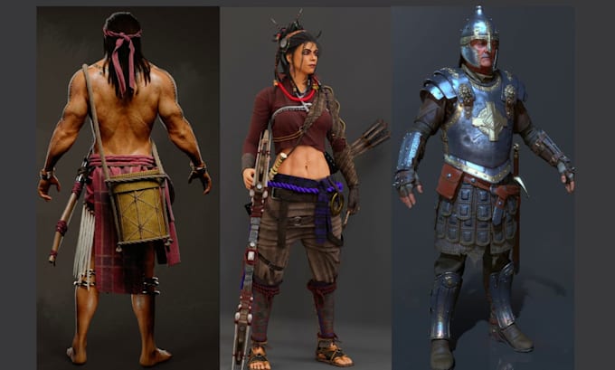 3d character modeling,  game character, game character and 3d avatar