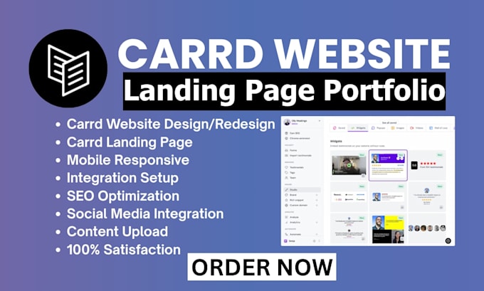 design carrd landing page ecommerce portfolio website integration fix bugs issue