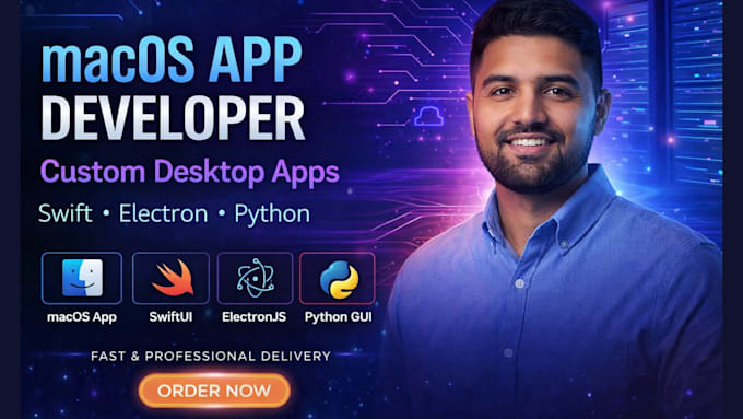 develop macos desktop app using swift, electron, UI UX functionality, notarized