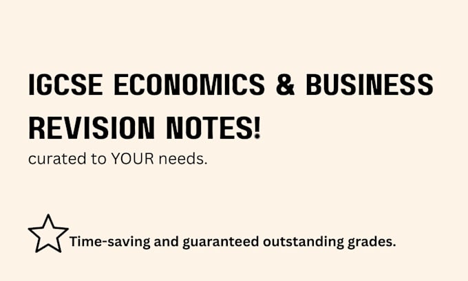 create igcse business and economics revision notes