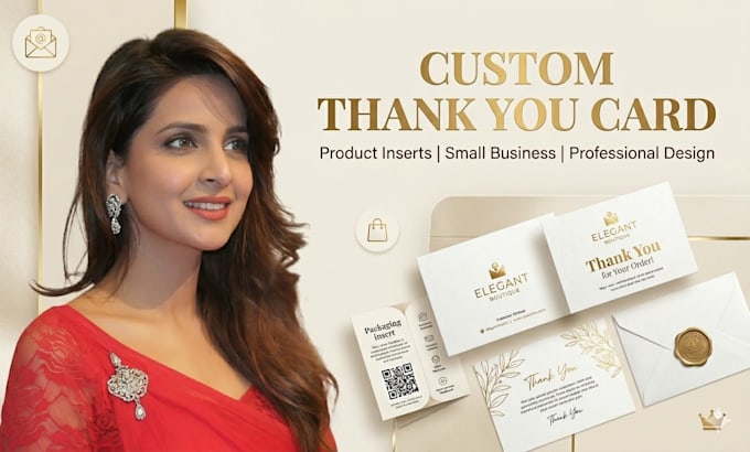 design a professional amazon thank you card or insert card