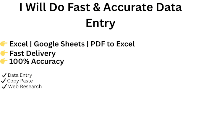 Do fast and accurate data entry, excel work and pdf conversion by ...