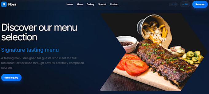 modern responsive website for restaurants and apartments
