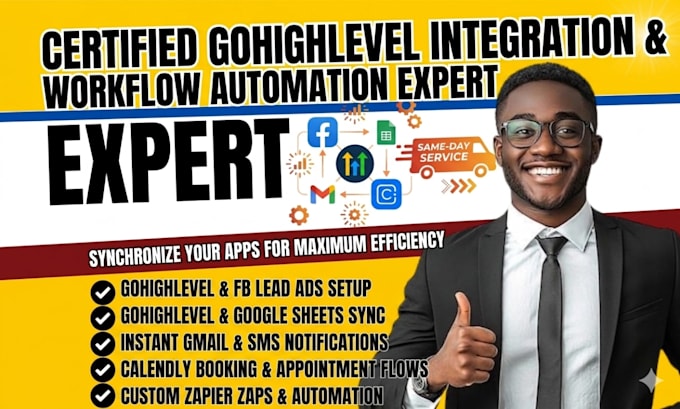 setup gohighlevel with facebook ads google sheets gmail calendly zapier workflow