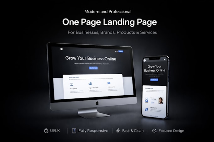 design and develop a professional one page landing page