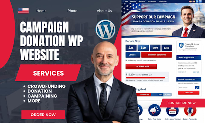 build election donation website political candidate website