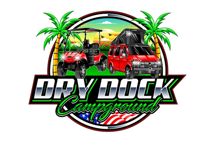 create awesome and gorgeous golf cart logo wit t shirt design