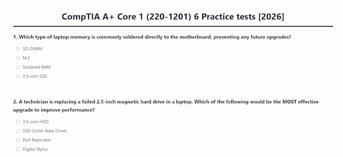provide you with 6 comptia a plus practice tests