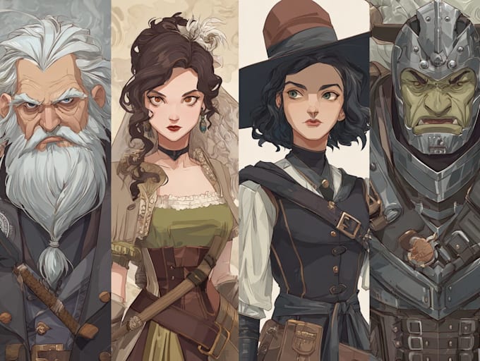 Draw dnd character art, fantasy art, illustration for concept art by ...