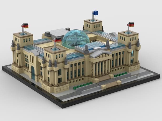 design custom lego moc with studio file, render, pdf instructions and part list