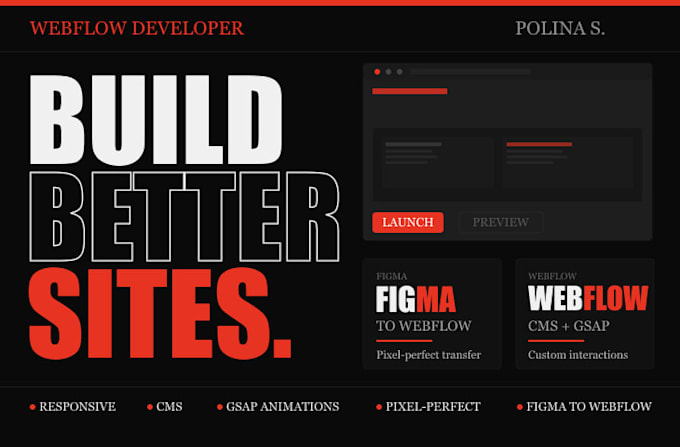 build a custom webflow website with animations and cms