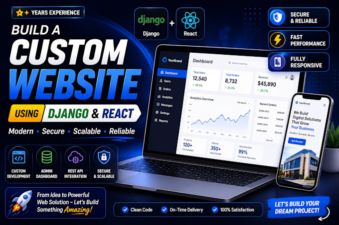 build a custom django website or react web application