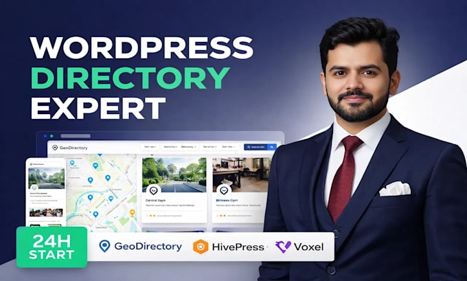 build a wordpress directory website using geodirectory, hivepress, or voxel