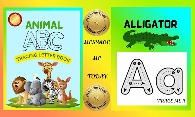 design montessori workbook, preschool handwriting and alphabet tracing books