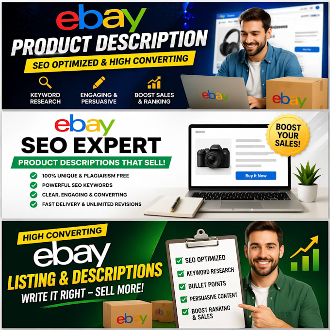 write professional ebay listing descriptions and SEO content