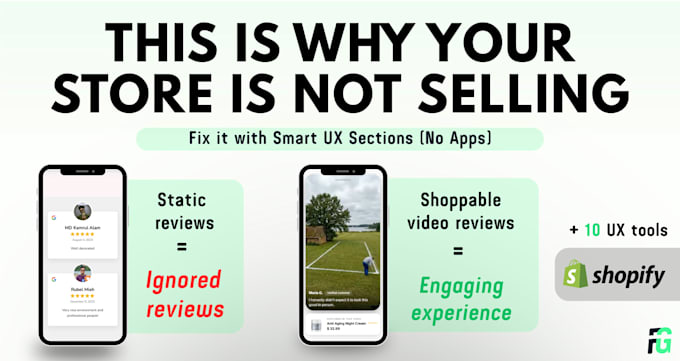 shopify conversion upgrade with custom UX sections