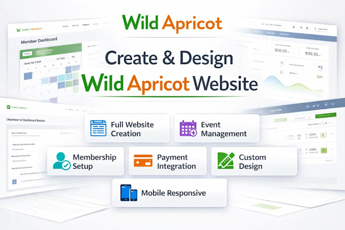 create and design your wild apricot membership website with full setup