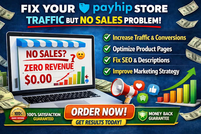 fix your payhip woocommerce shopify esty wix store traffic but no sales problem