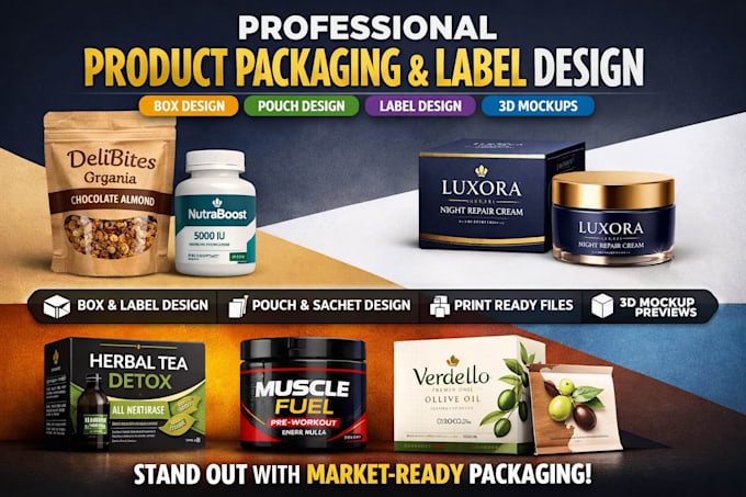 design premium 3d packaging mockups and amazon product listing images