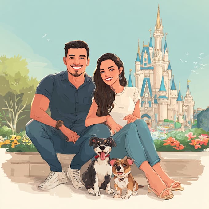 design a disney family portrait