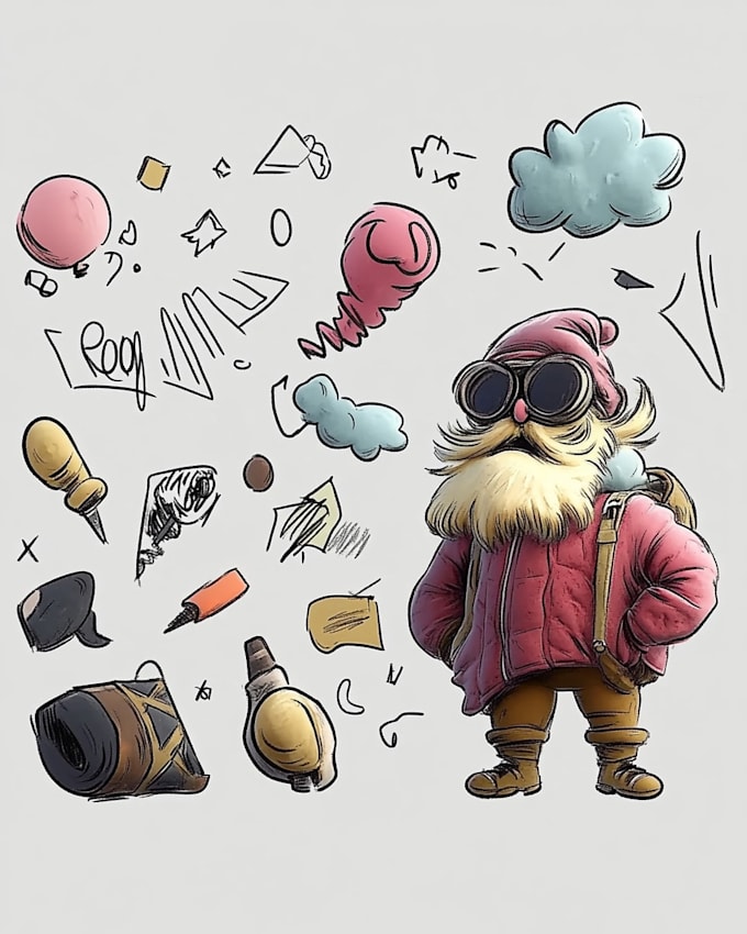 do hand drawn doodle art illustration