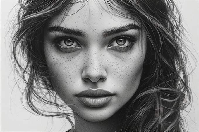make your portrait sketch with pencil and charcoal