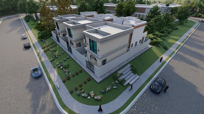 zone 3d community visualization,housing creation, palmview estate,complex render