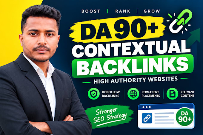 create high quality contextual backlinks from da 90 plus websites