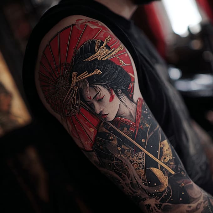 make a japanese tattoo art for unique ink