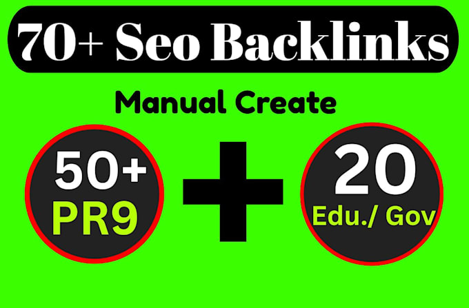 provide 70 pr9 manual high authority seo backlinks
