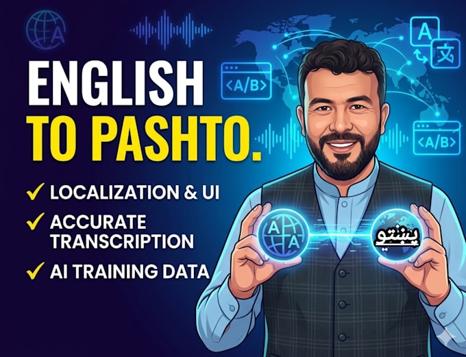 provide expert english to pashto localization