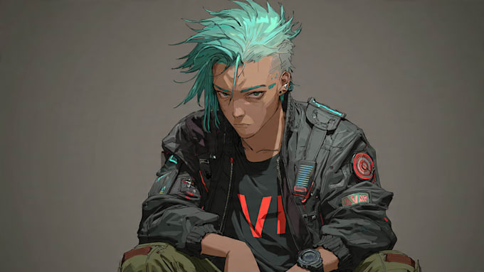 design anime character , cyberpunk character