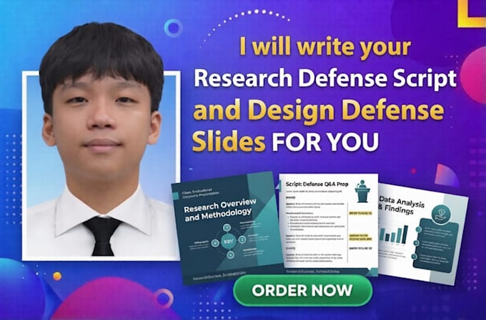 write your research defense script and design defense slides