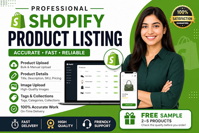 do shopify product listing and ecommerce data entry