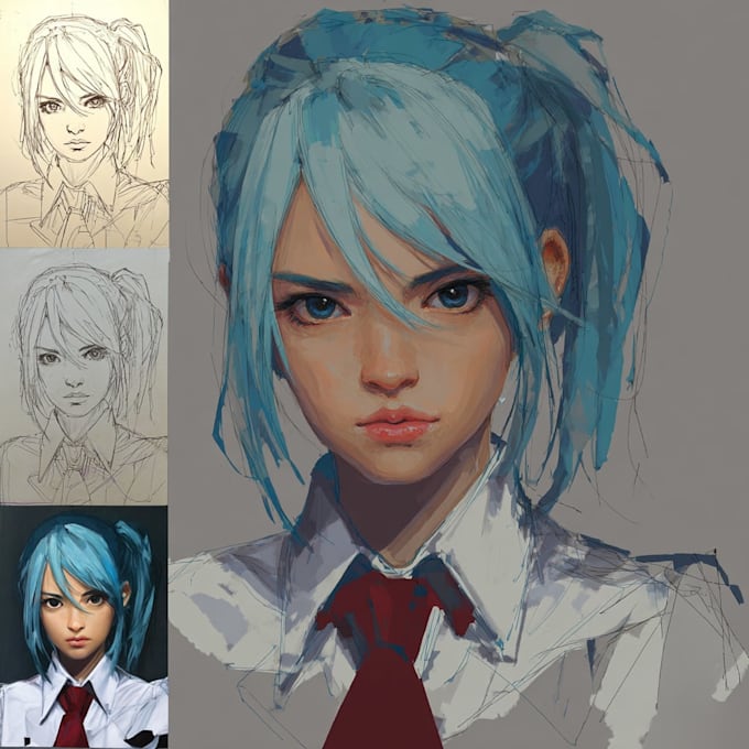 create a anime model painting