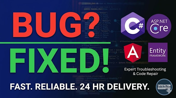 fix c sharp asp net core or angular bugs in 24 hours